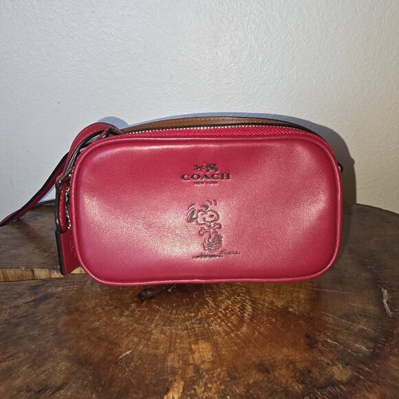 Coach x Peanuts Snoopy Red Leather Mini Crossbody Bag NWOT Rare Limited Edition - Picture 14 of 16